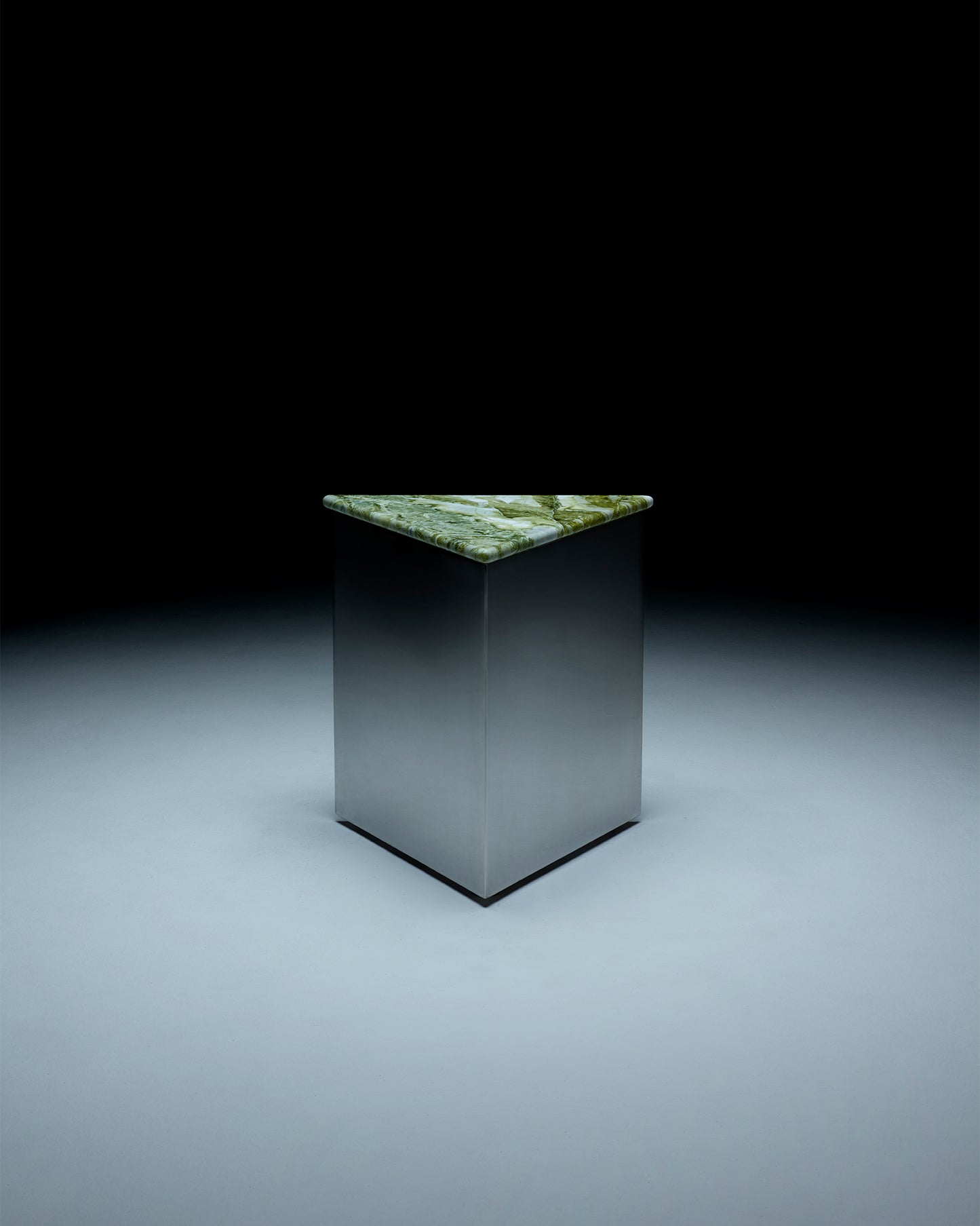 Prism Table with bespoke Valla Verde marble top