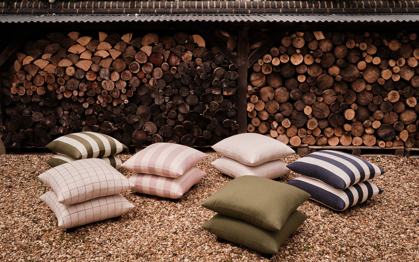 Outdoor Studio Stool: Wild Studio Stripe Deep Blue