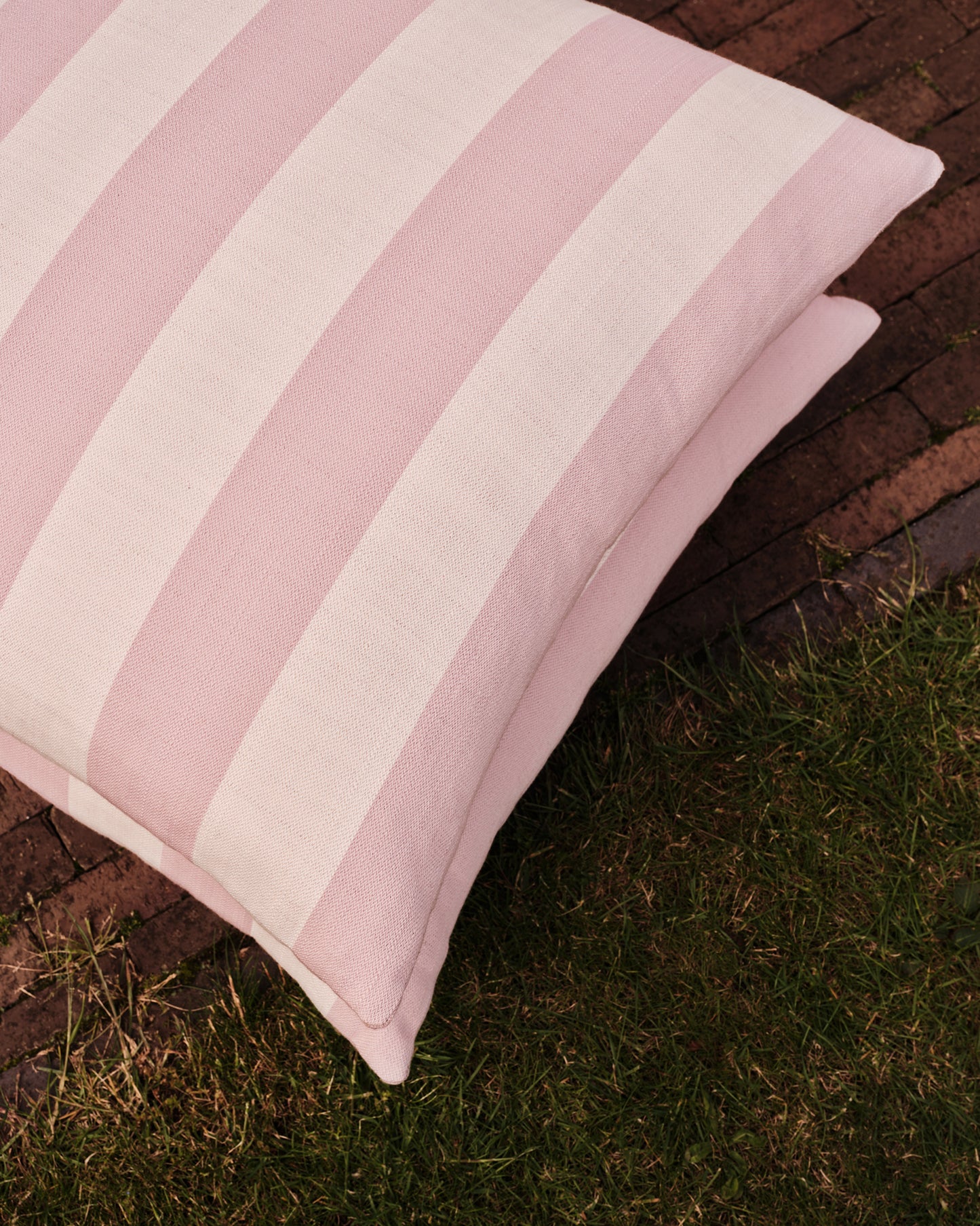 Outdoor Studio Stool: Wild Studio Stripe Dawn Pink