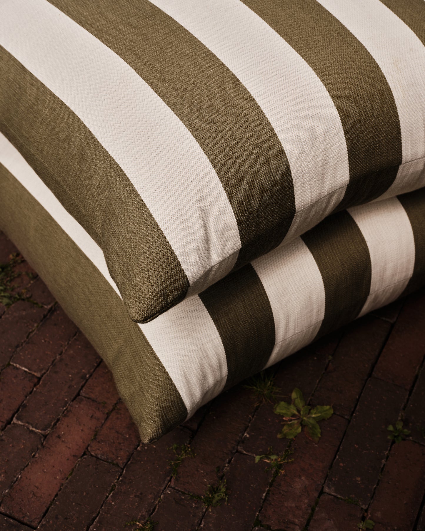 Outdoor Studio Stool: Wild Studio Stripe Khaki