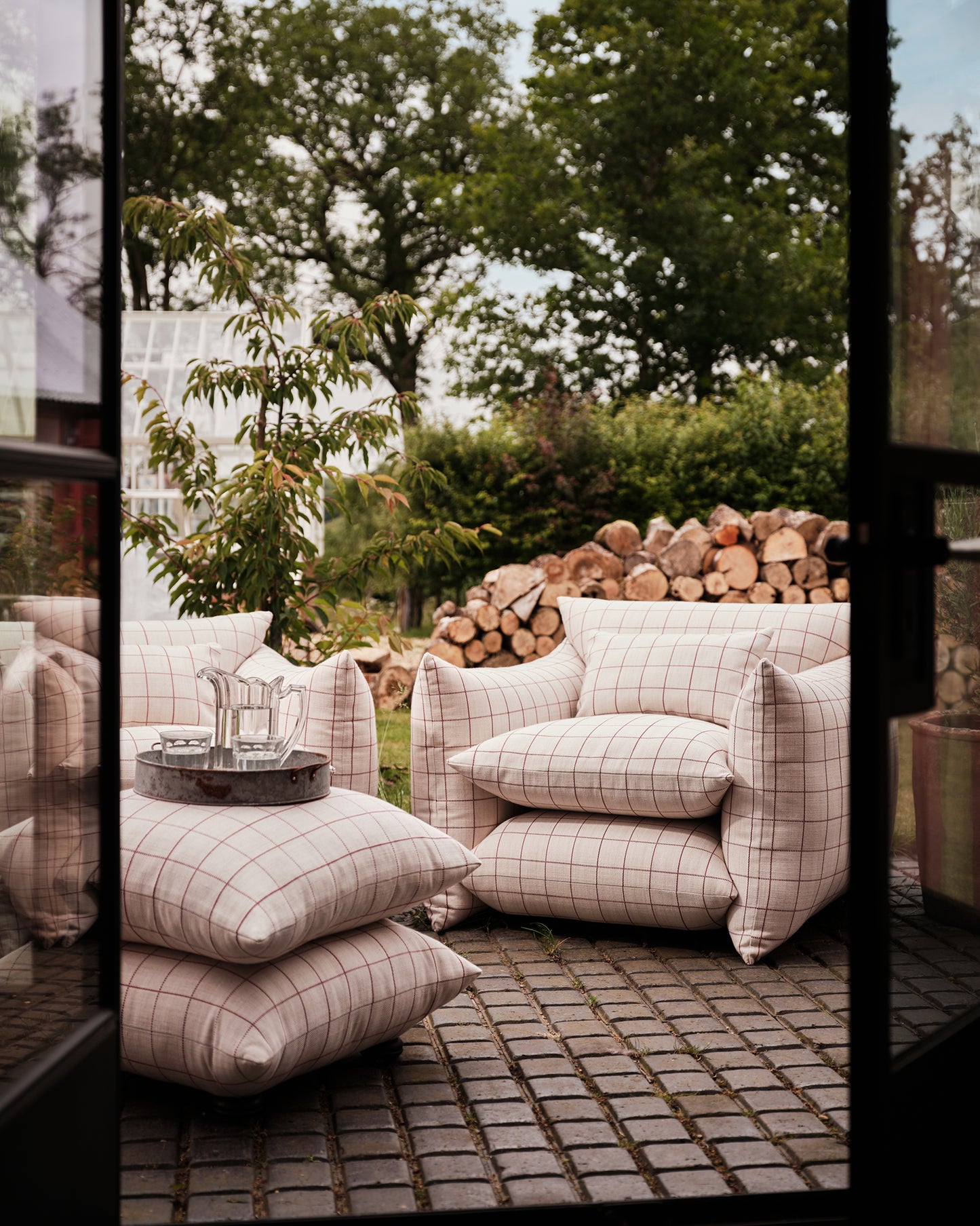 Outdoor Studio Stool: Wild Box Check