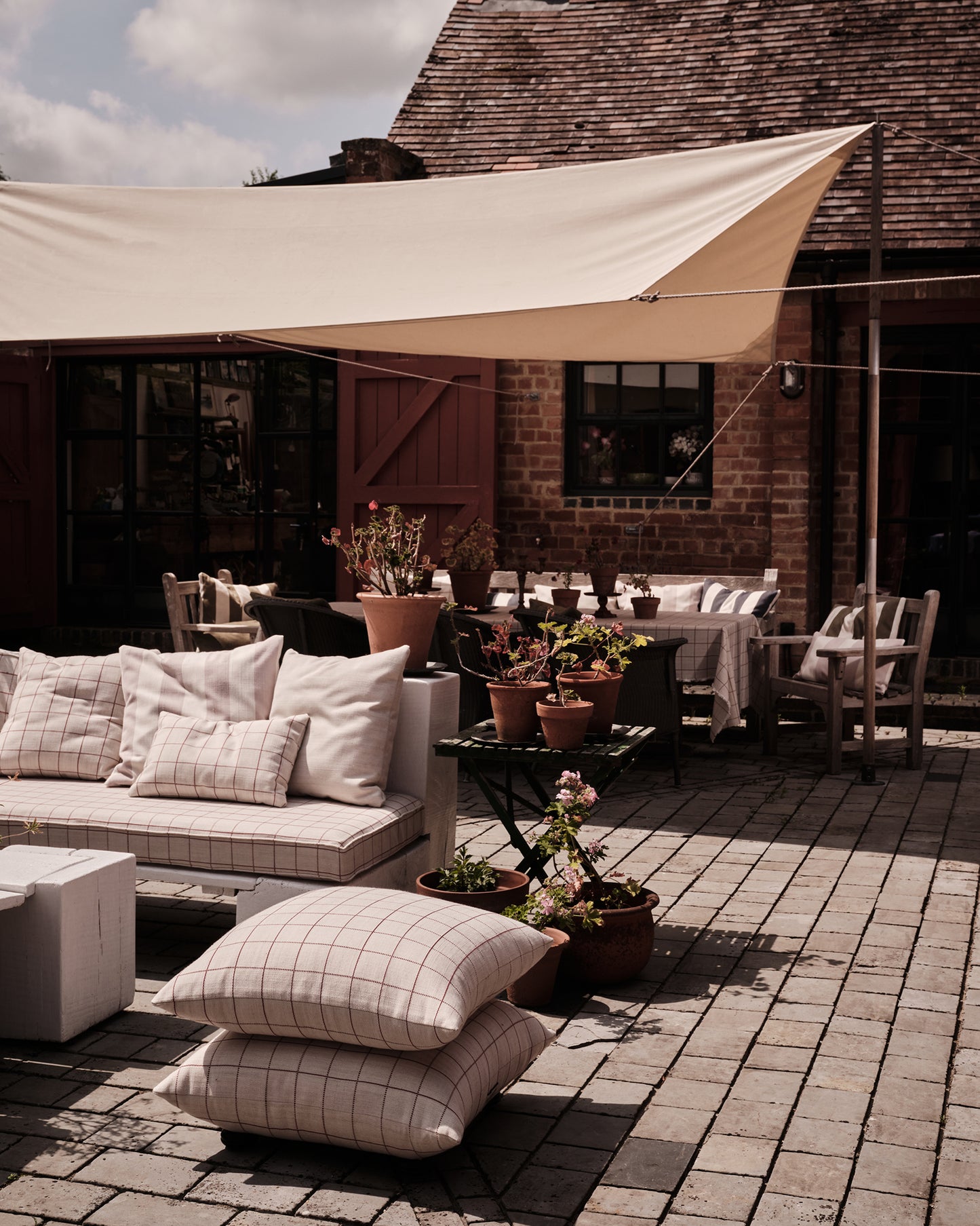 Outdoor Studio Stool: Wild Box Check