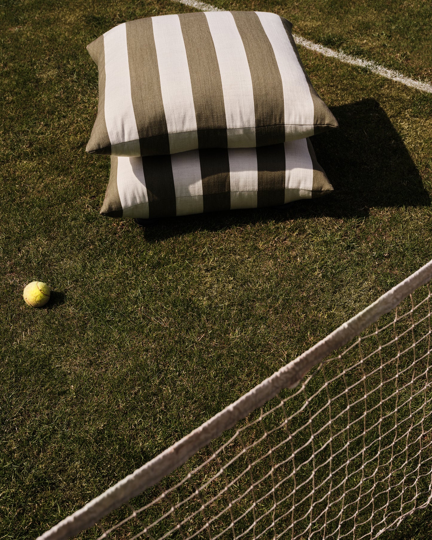 Outdoor Studio Stool: Wild Studio Stripe Khaki