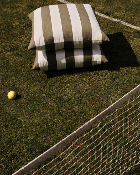 Outdoor Studio Stool: Wild Studio Stripe Khaki