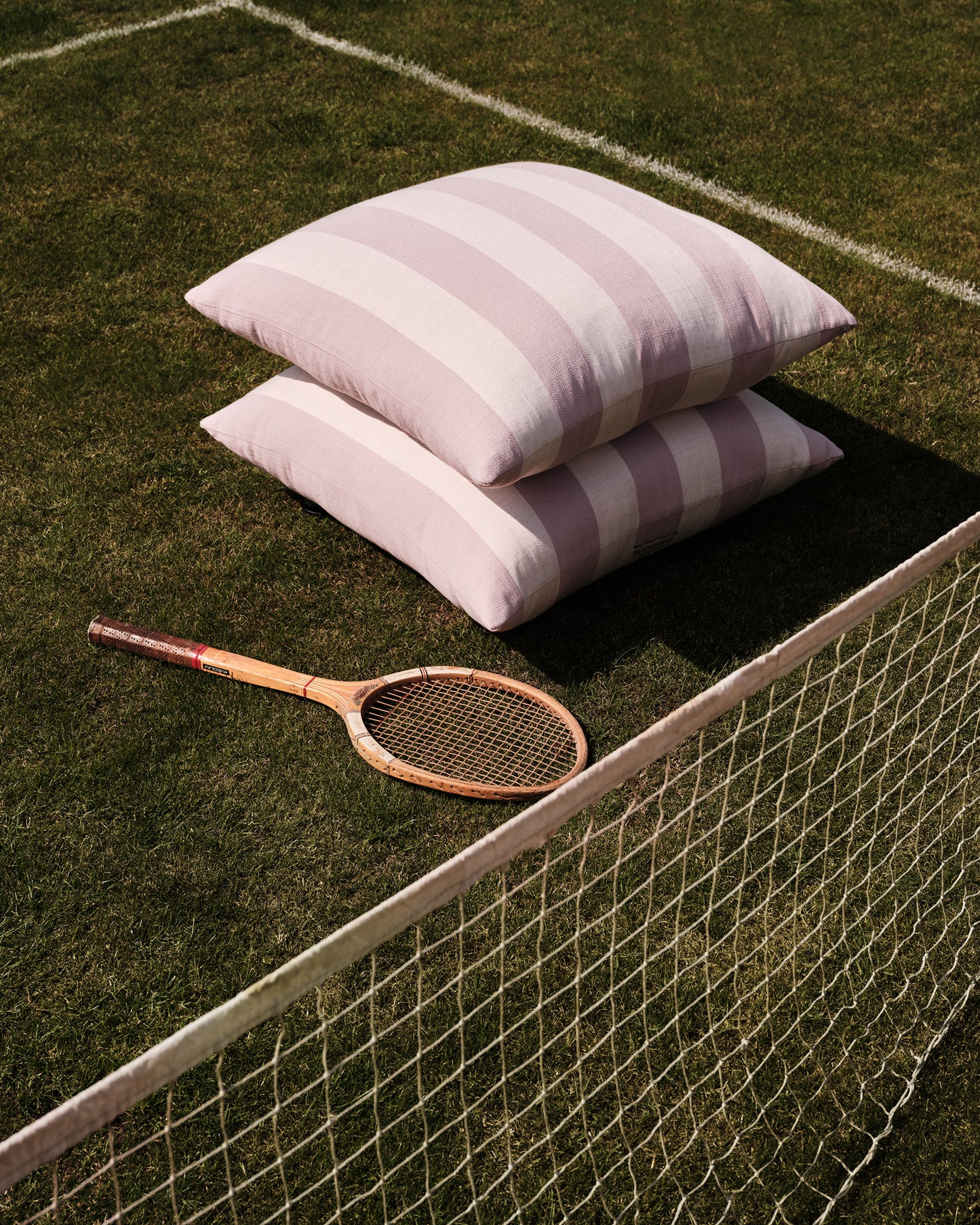 Outdoor Studio Stool: Wild Studio Stripe Dawn Pink