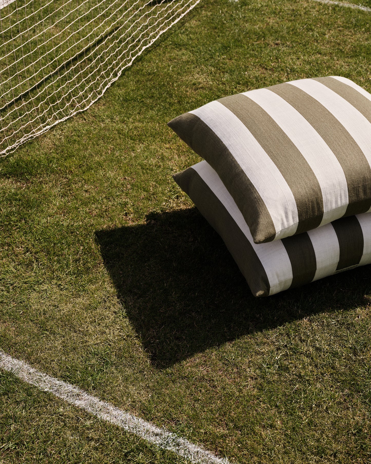 Outdoor Studio Stool: Wild Studio Stripe Khaki