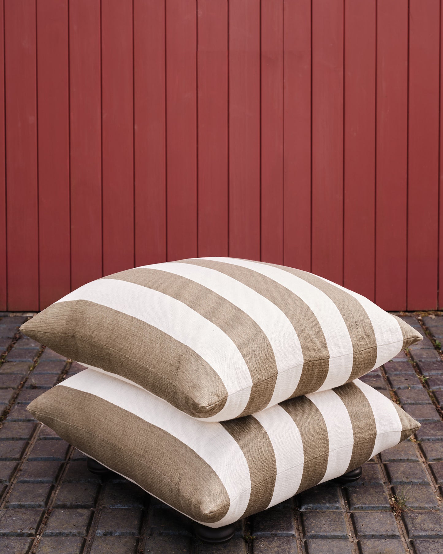 Outdoor Studio Stool: Wild Studio Stripe Khaki