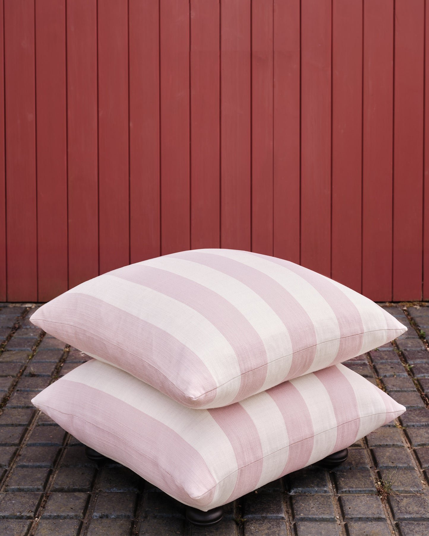 Outdoor Studio Stool: Wild Studio Stripe Dawn Pink