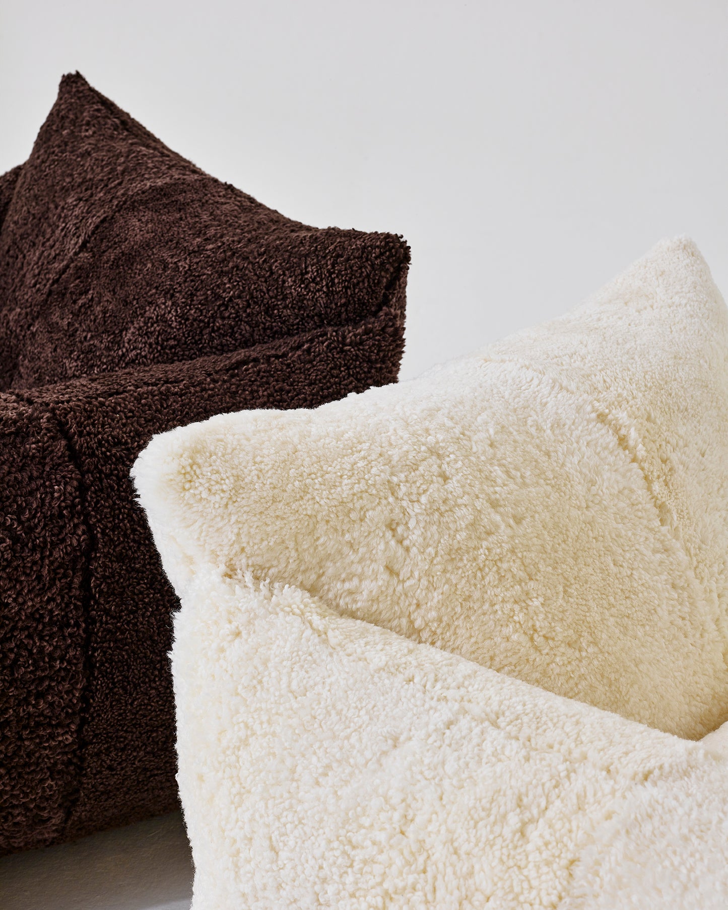 The Studio Chair in 'Cloud' and 'Bear' Shearling