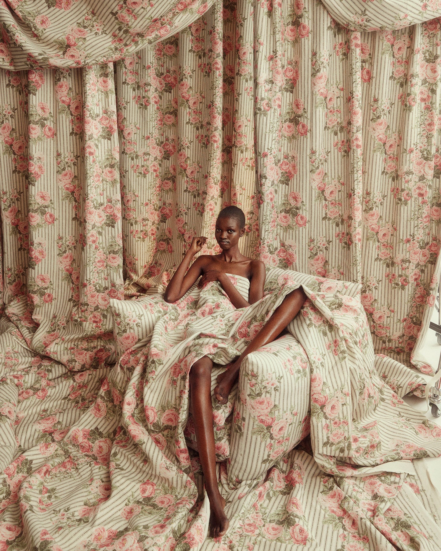 Studio Chair in Ticking Rose, Original