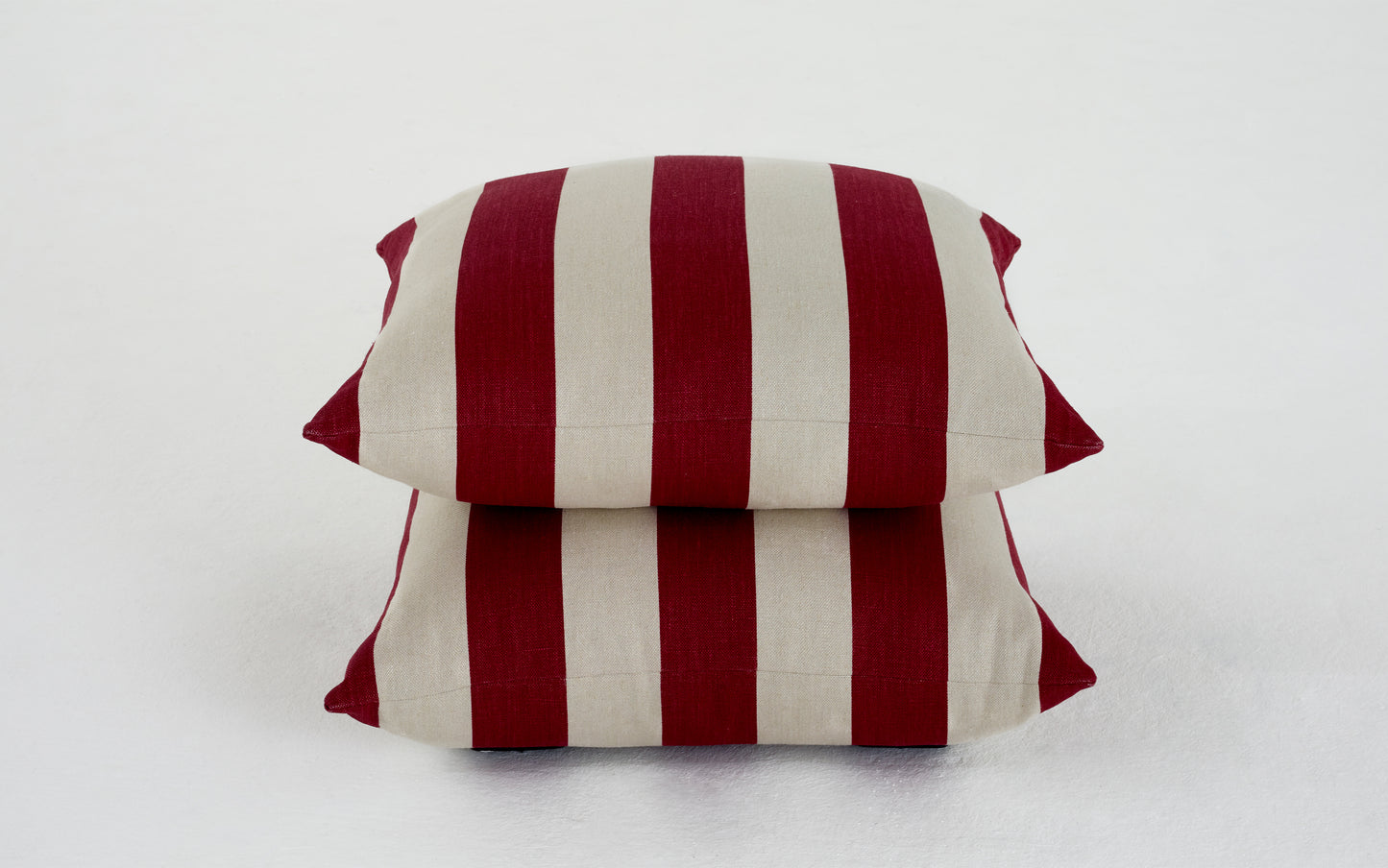 Studio Footstool in Ruby Studio Stripe