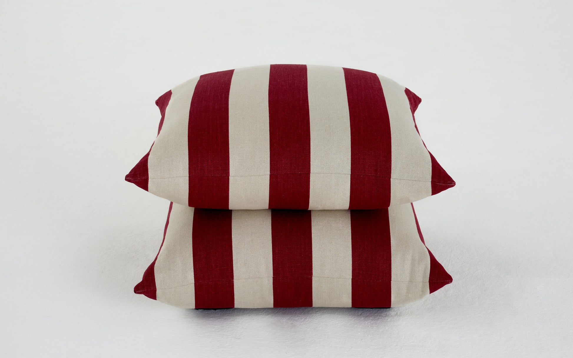 Studio Footstool in Ruby Studio Stripe