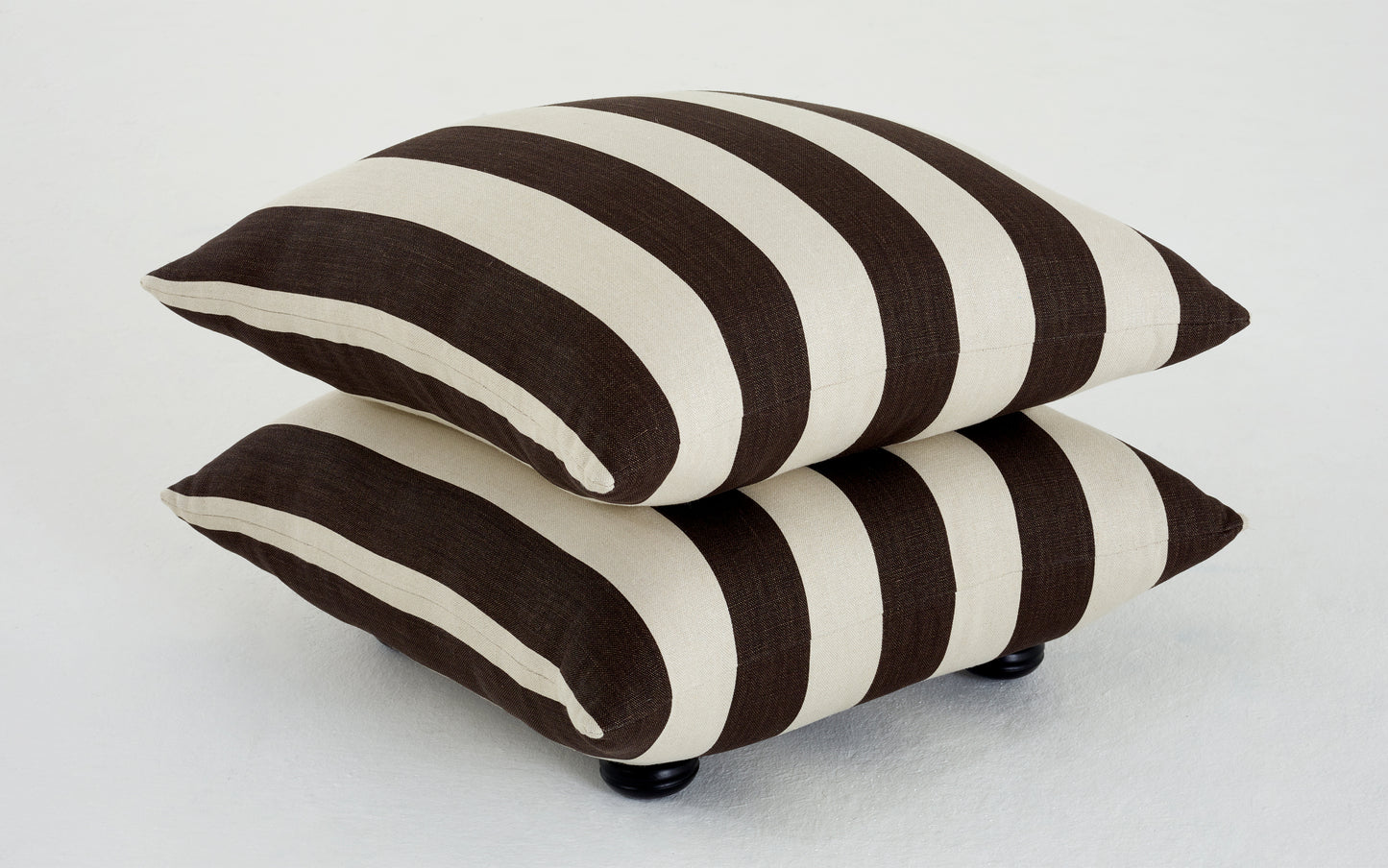 Studio Footstool in Earth Studio Stripe