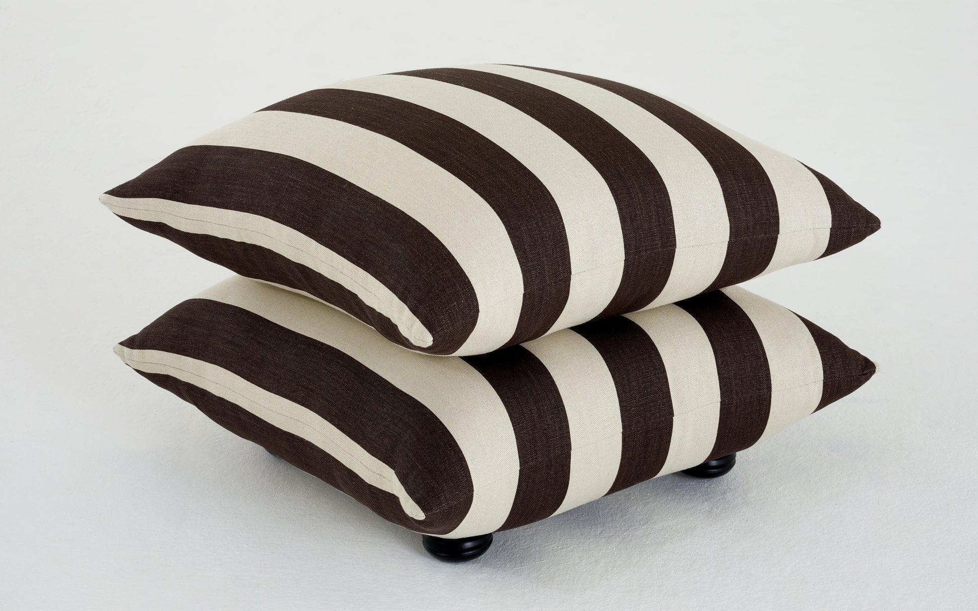 Studio Footstool in Earth Studio Stripe