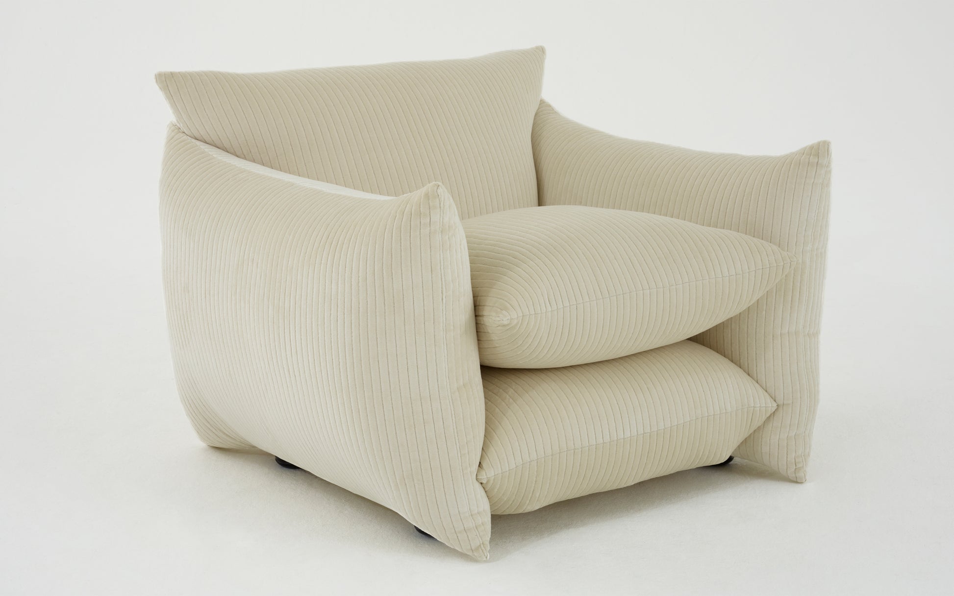 studio chair in 'milk' jumbo cord