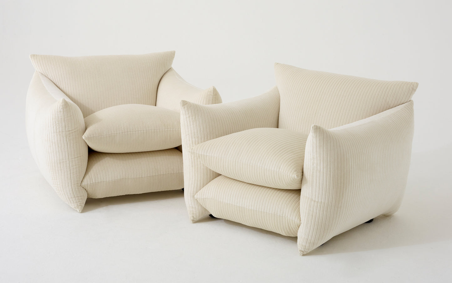 studio chair in 'milk' jumbo cord