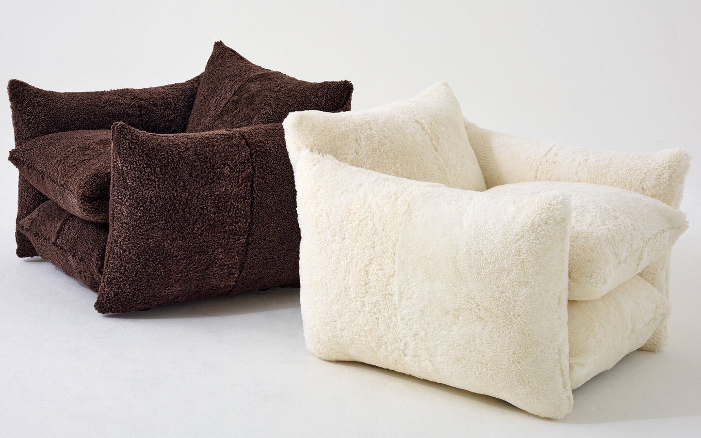 The Studio Chair in 'Cloud' and 'Bear' Shearling