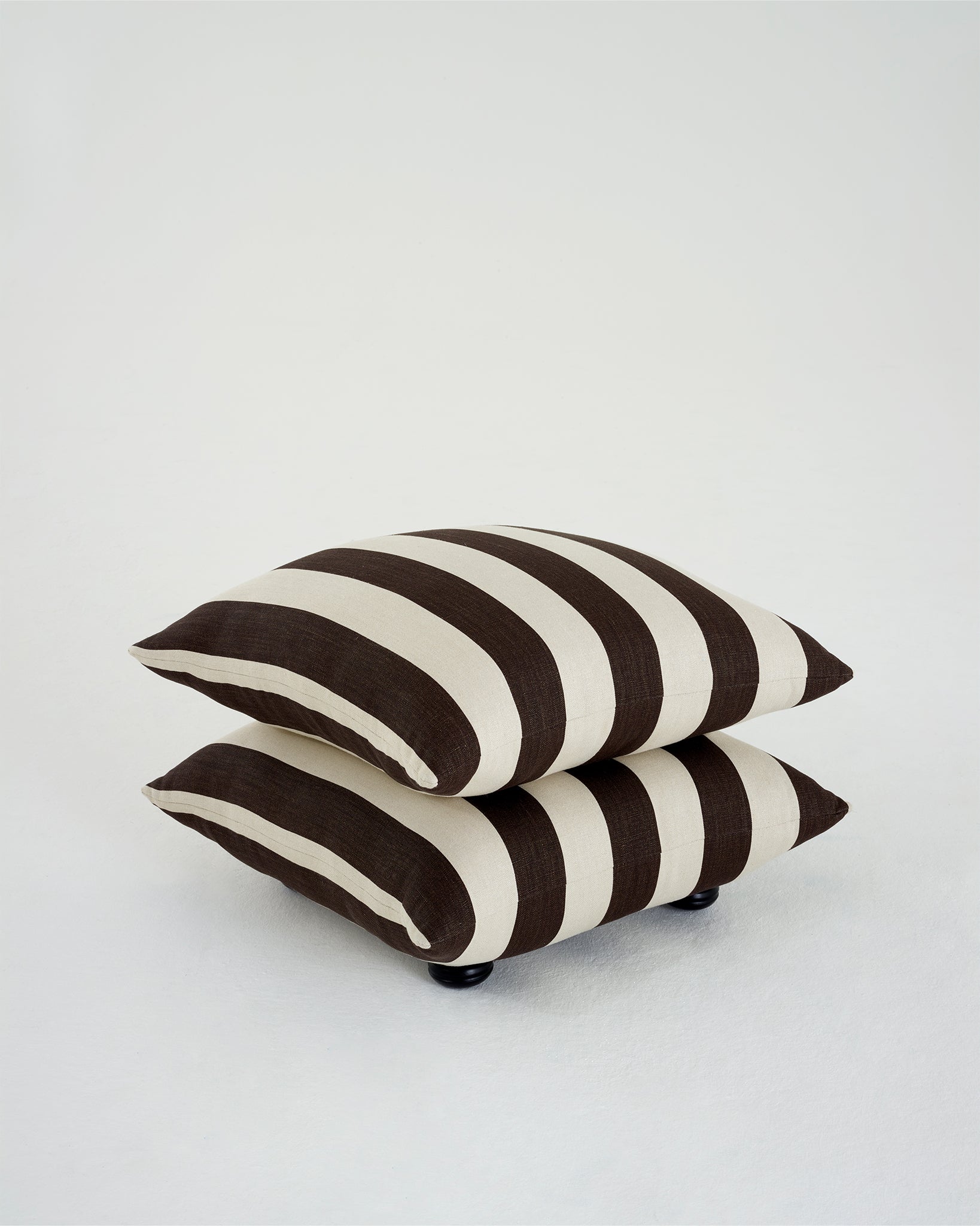 Studio Footstool in Earth Studio Stripe