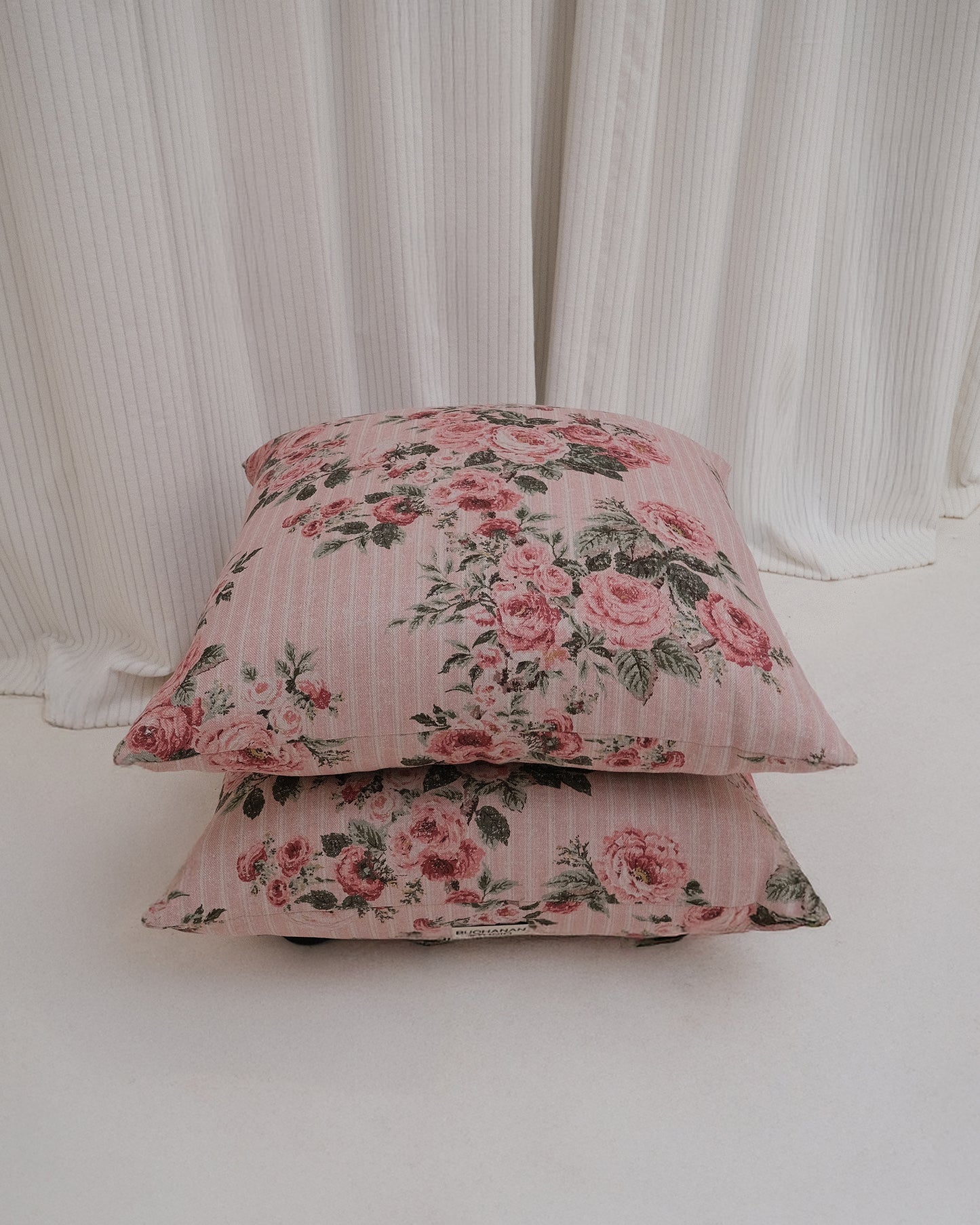 Studio Stool in REVERSE Ticking Rose