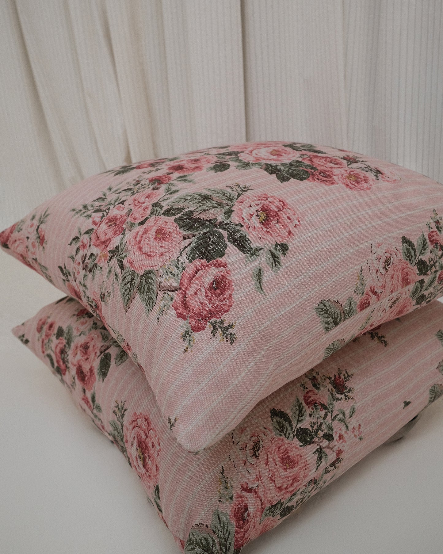 Studio Stool in REVERSE Ticking Rose