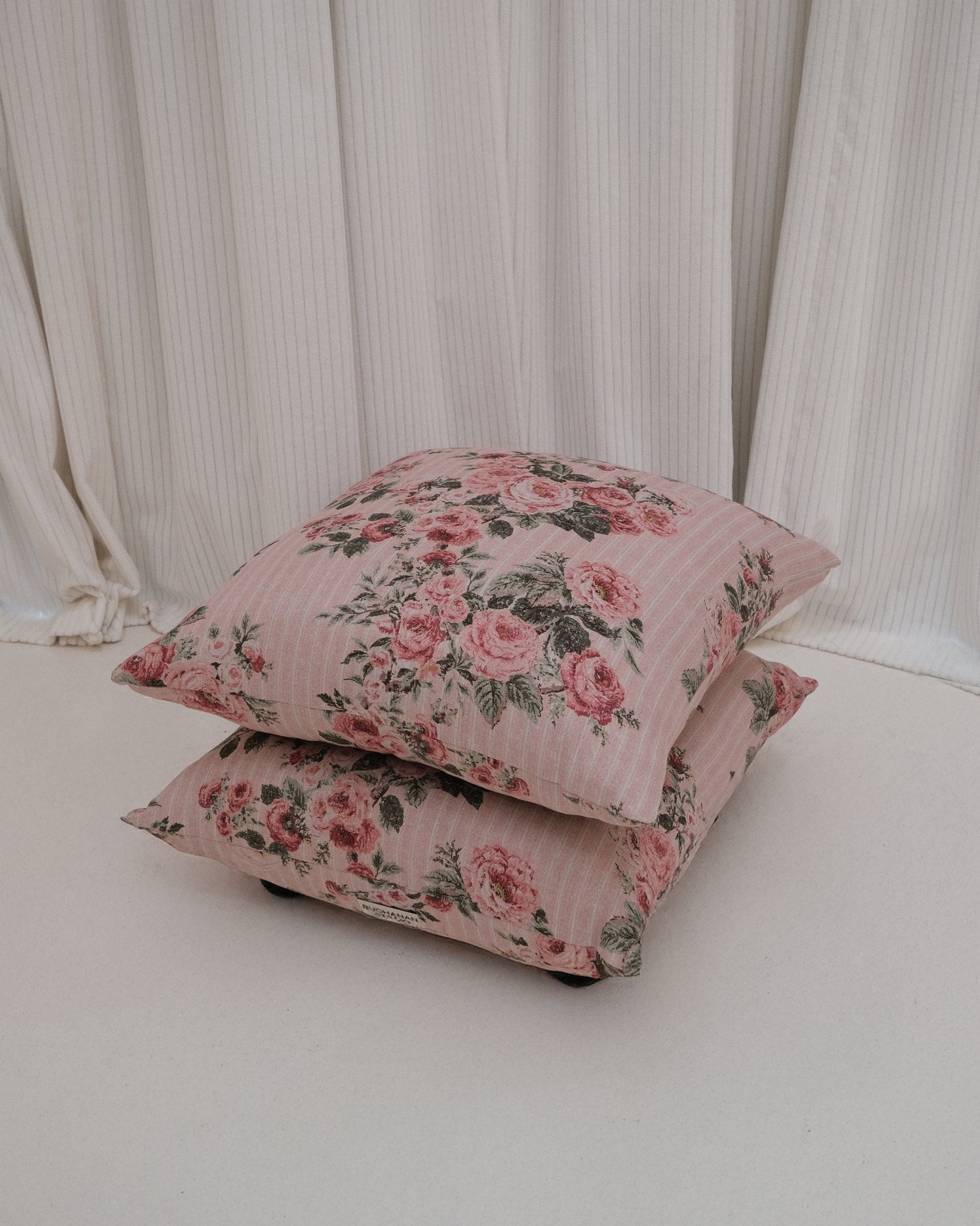 Studio Stool in REVERSE Ticking Rose