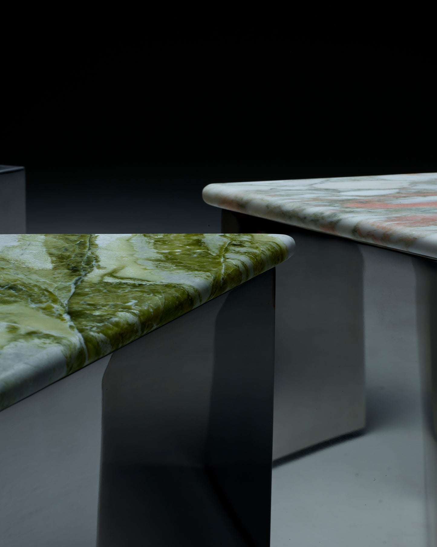 Prism Tables with marble top 