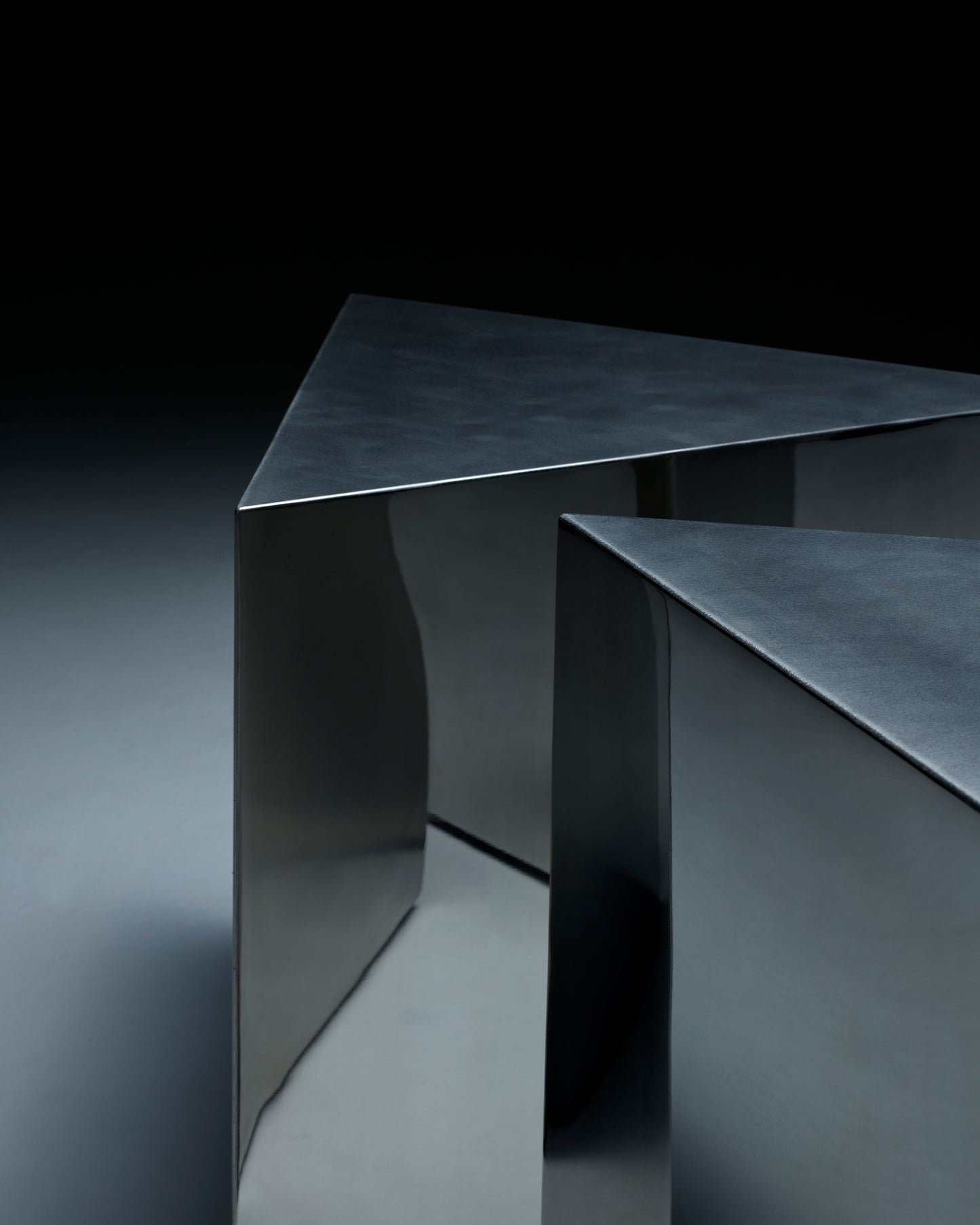 Large Prism Table with Stainless Steel top 