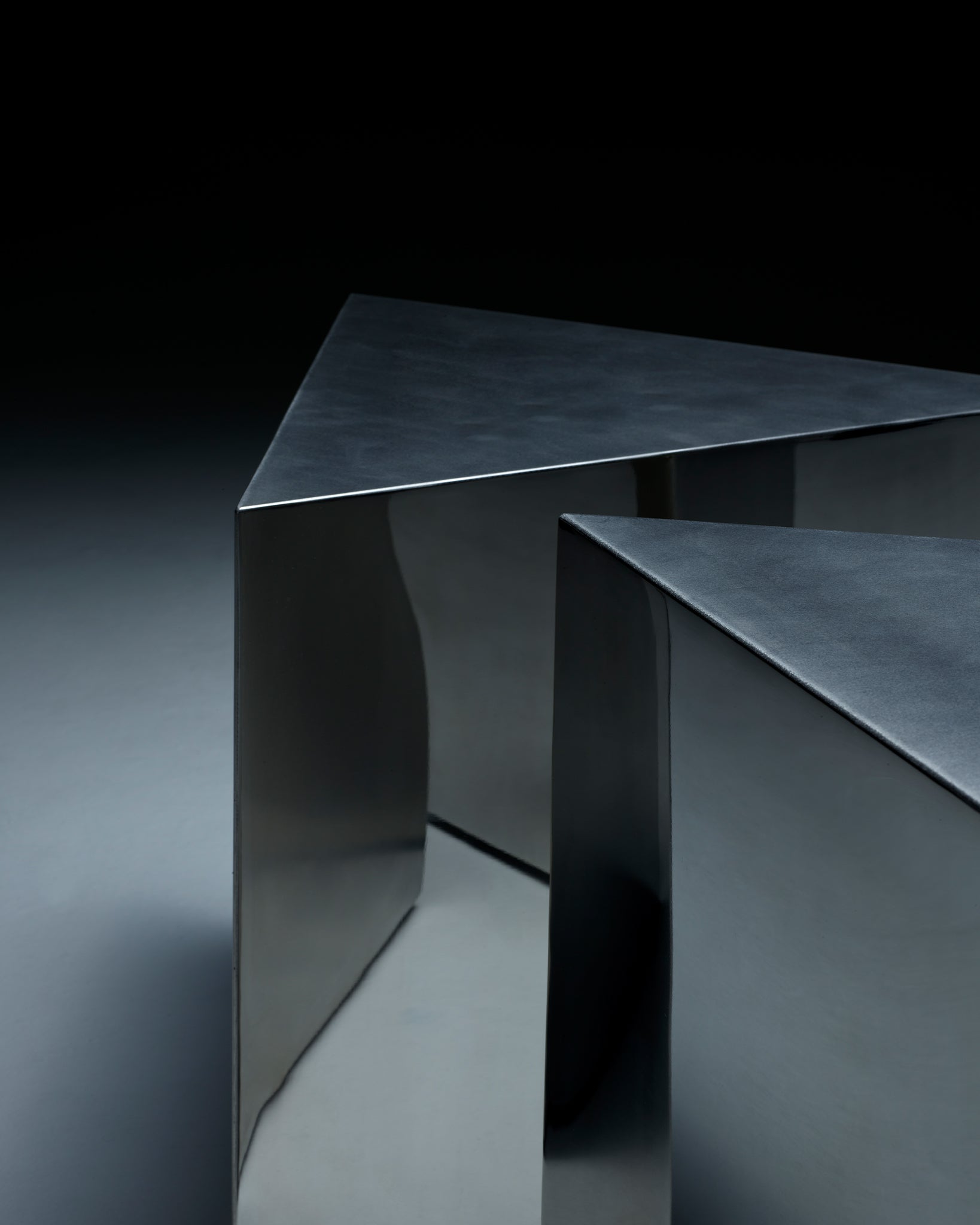 Large Prism Table with Stainless Steel top 