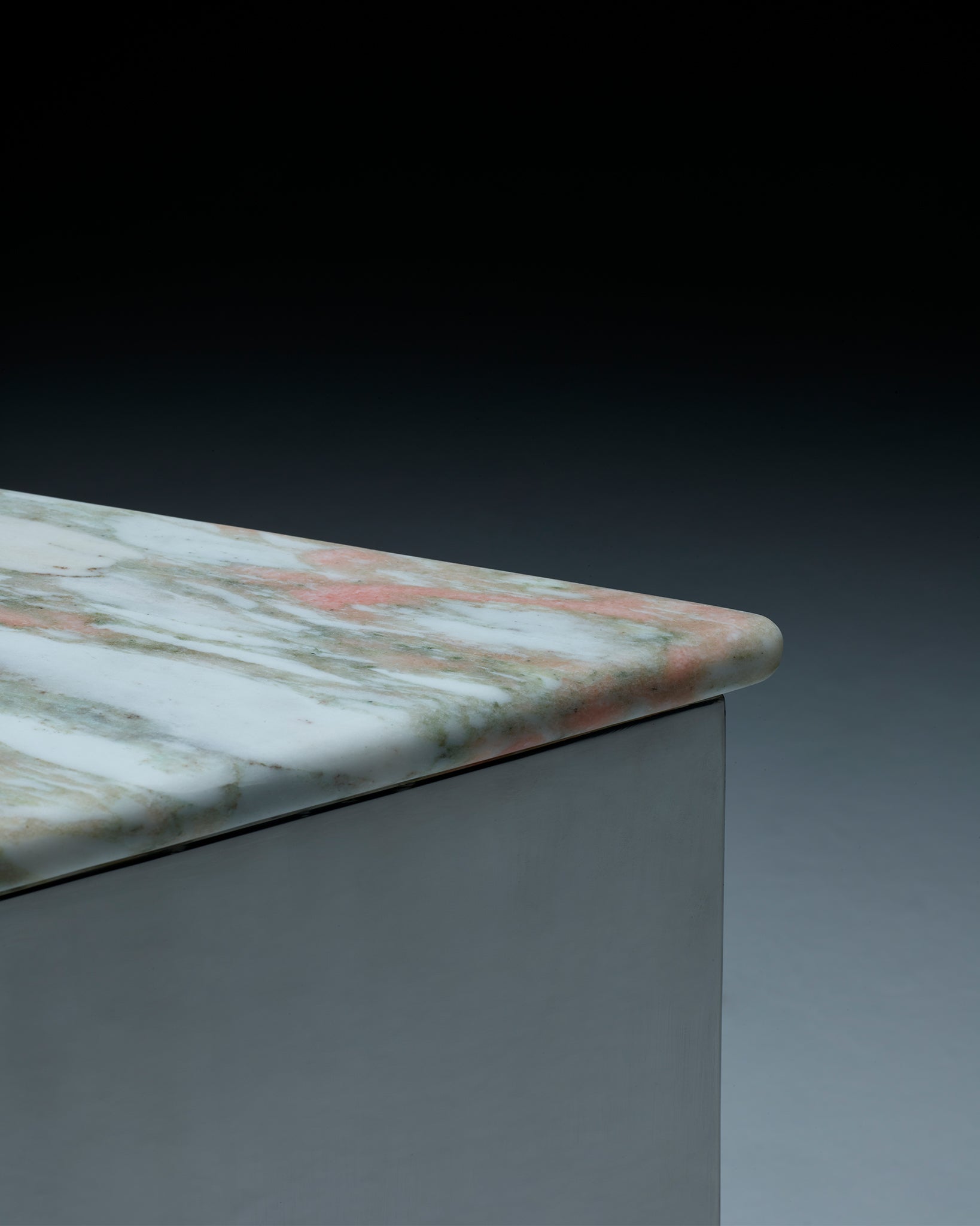 Prism Table with Norweigan Rose Marble top