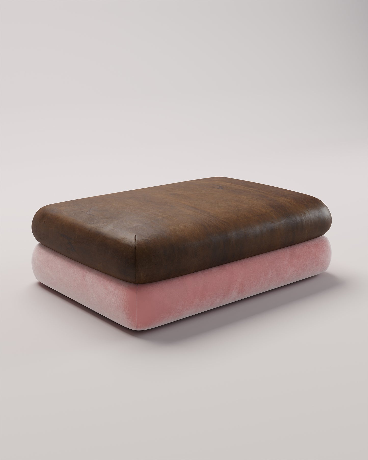 Studio Ottoman in BS Pink Velvet - without straps