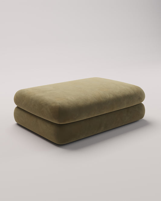 Studio Ottoman in Fern Velvet