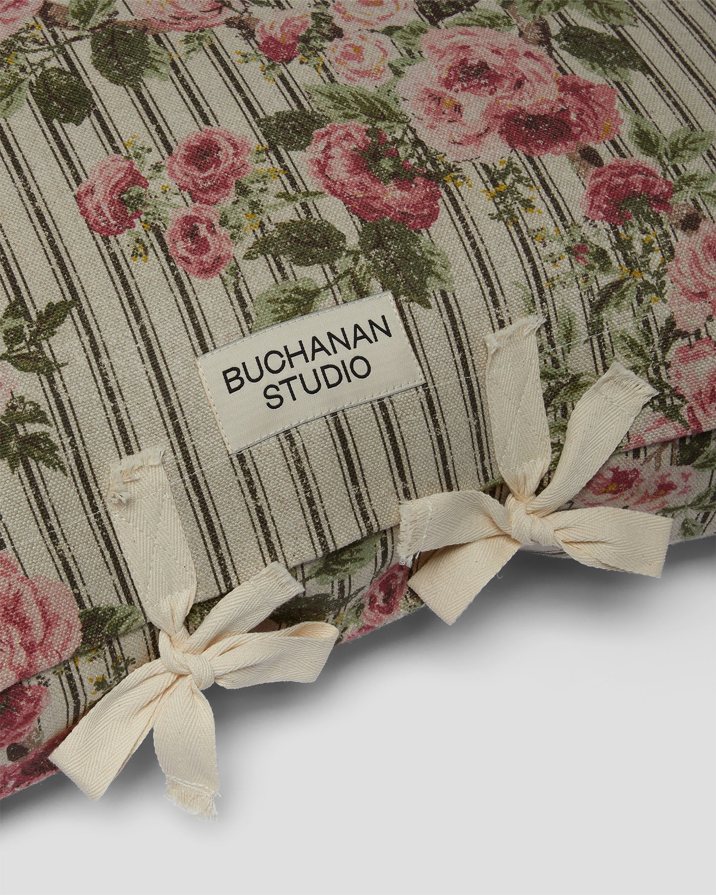 Cushion in Ticking Rose™
