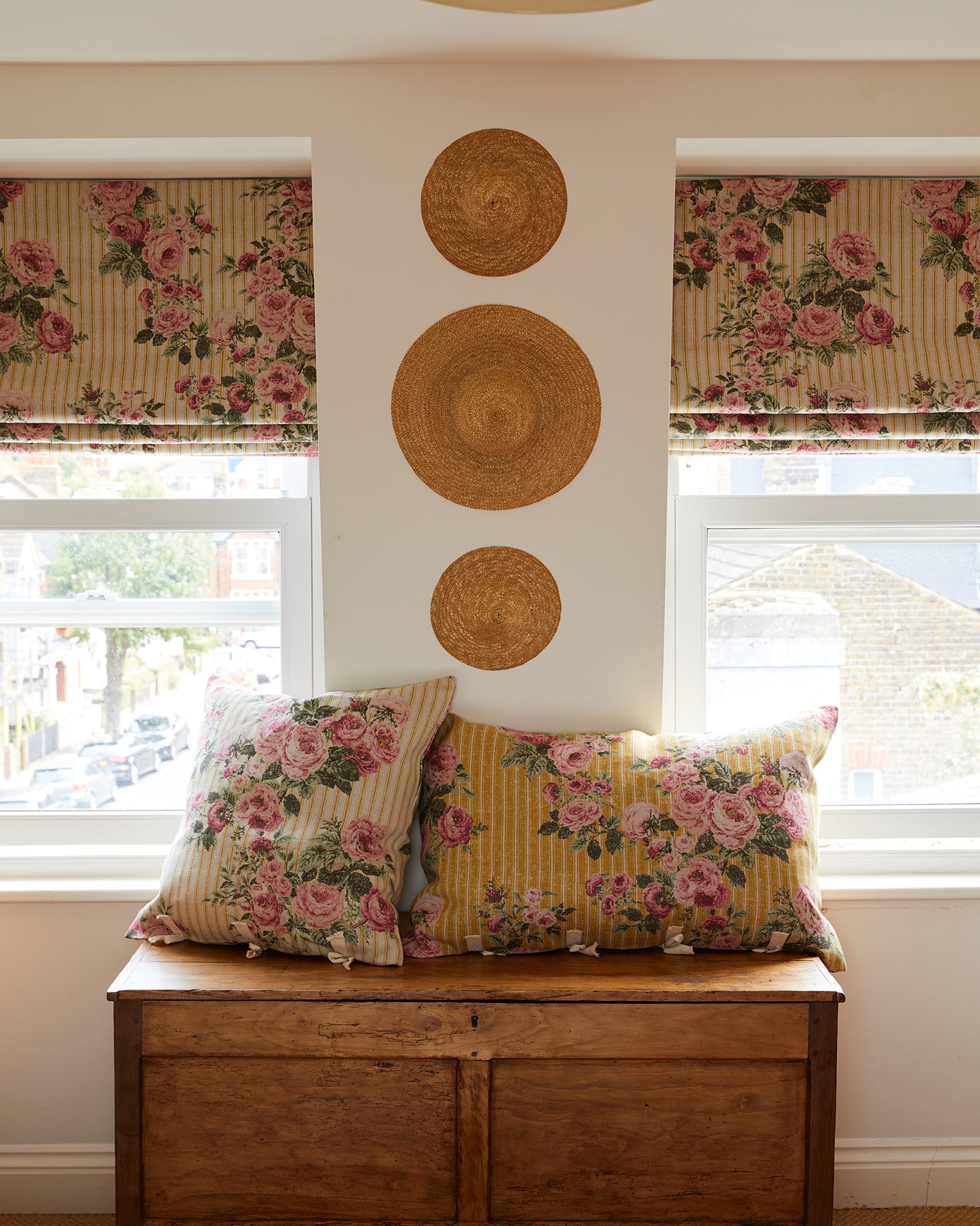 Cushion in REVERSE Ticking Rose™