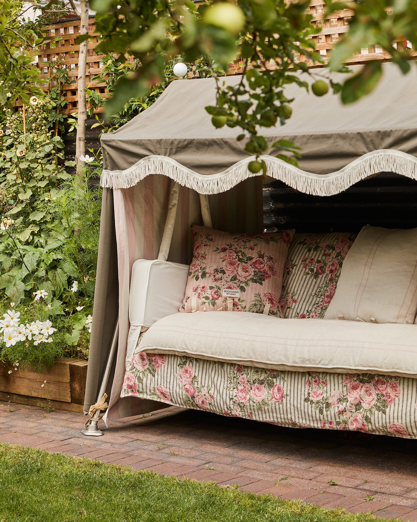 Cushion in REVERSE Ticking Rose™