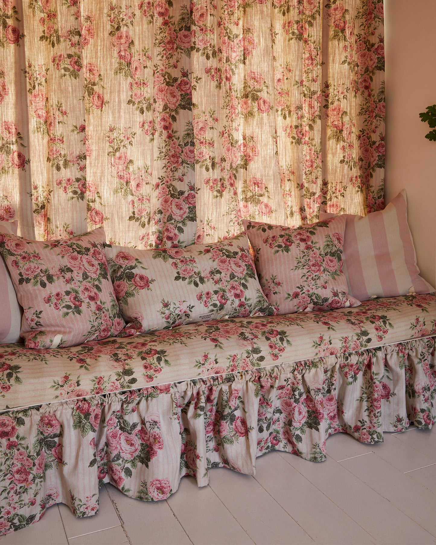 Cushion in REVERSE Ticking Rose™