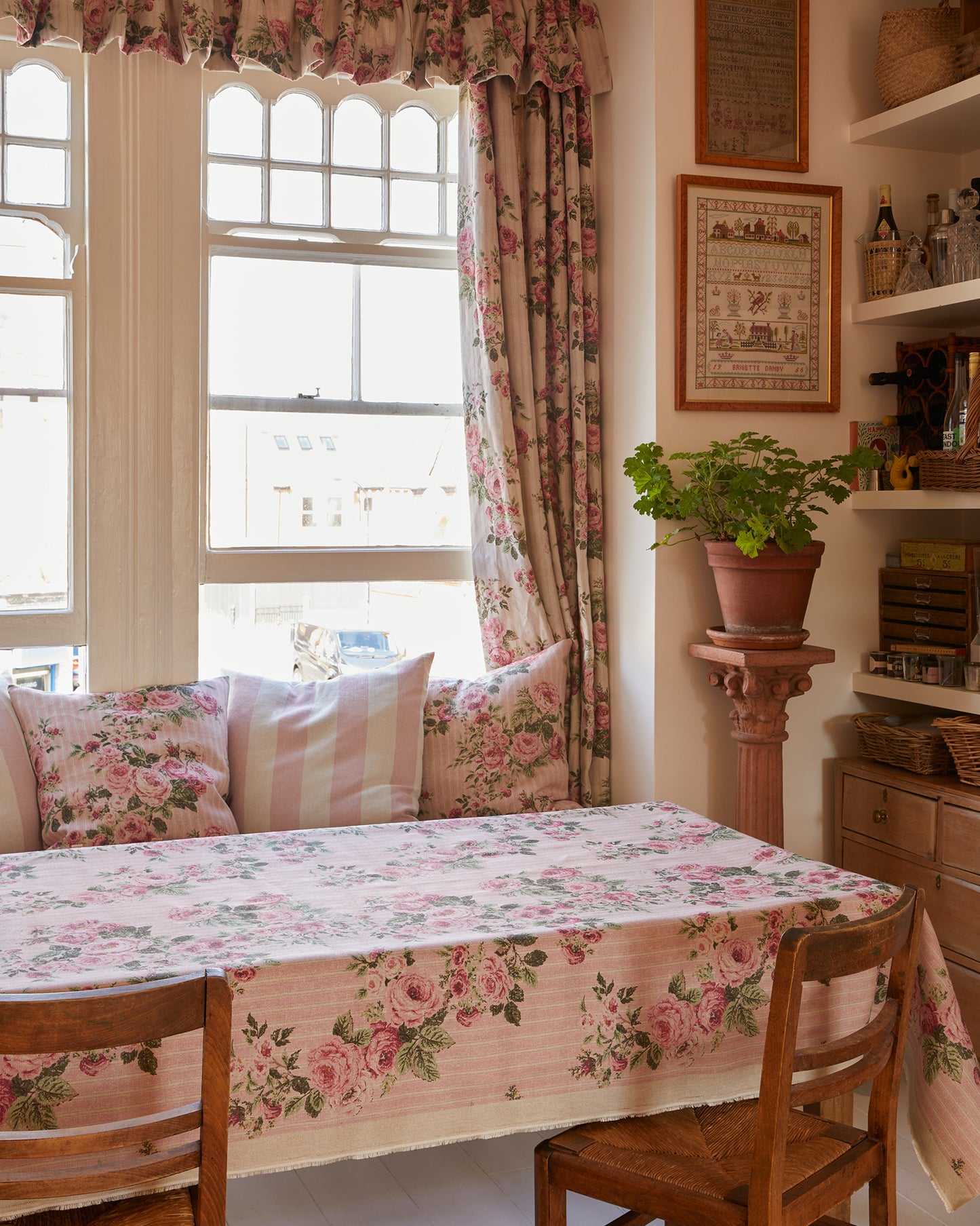 Cushion in REVERSE Ticking Rose™