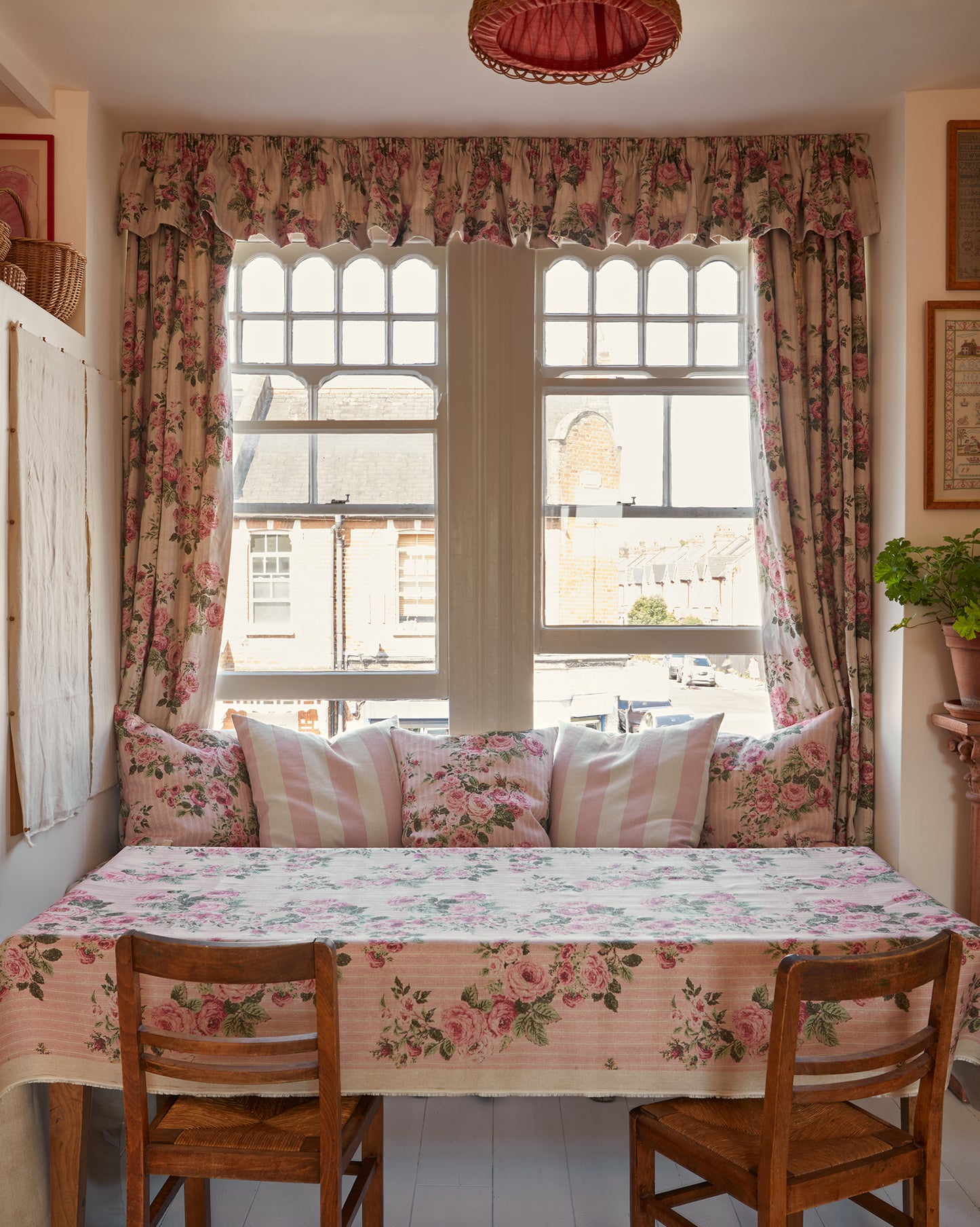 Cushion in REVERSE Ticking Rose™