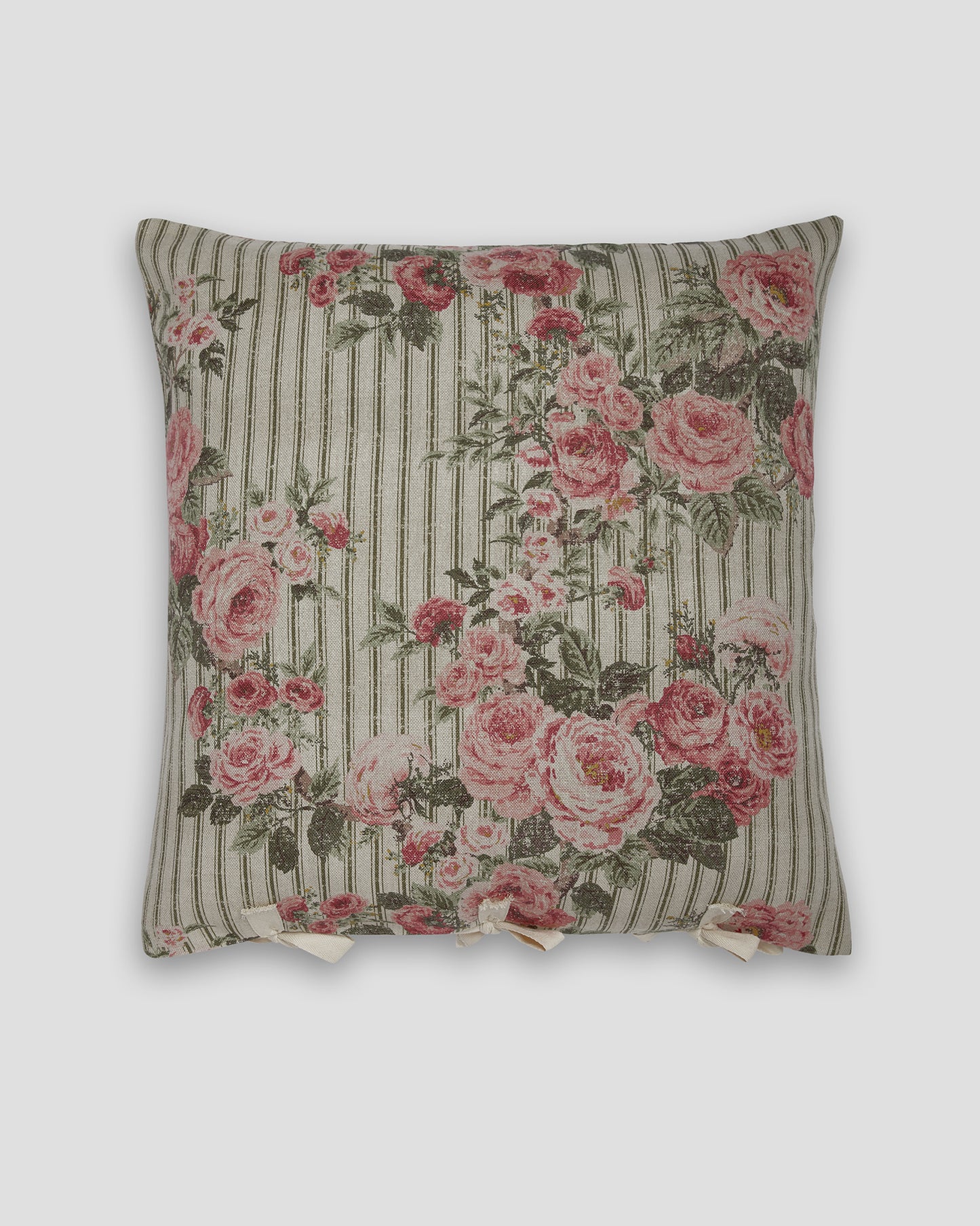 Cushion in Ticking Rose™