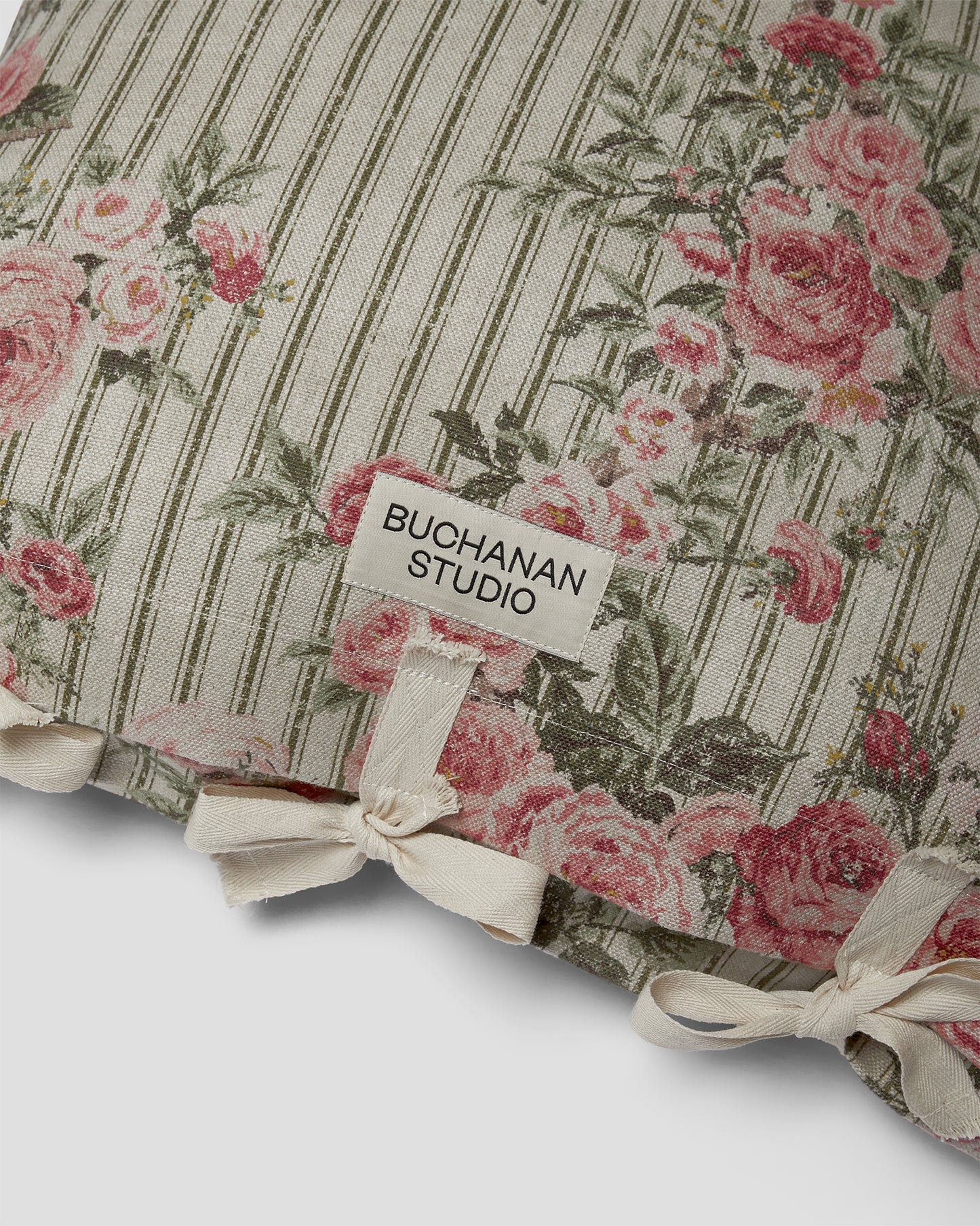 Cushion in Ticking Rose™
