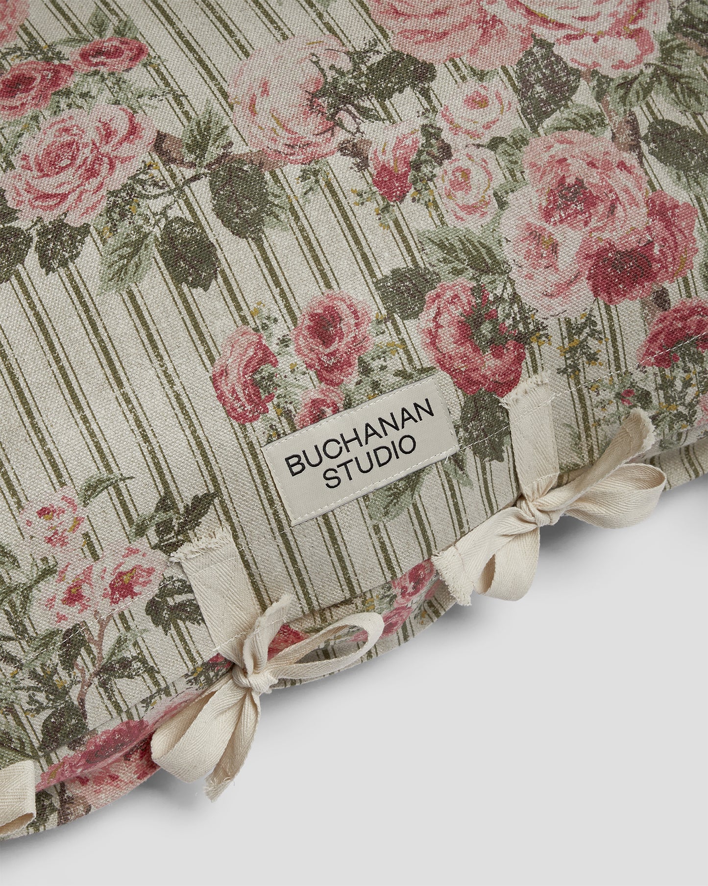 Cushion in Ticking Rose™