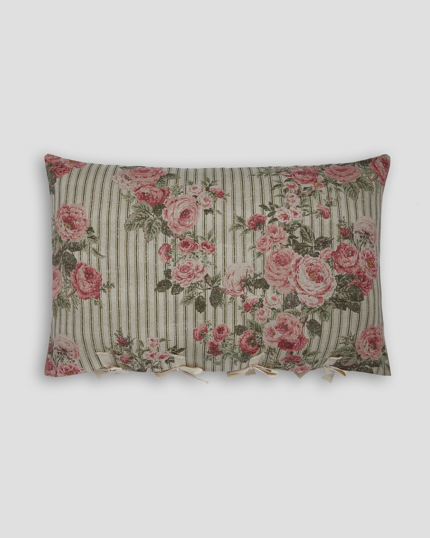 Cushion in Ticking Rose™