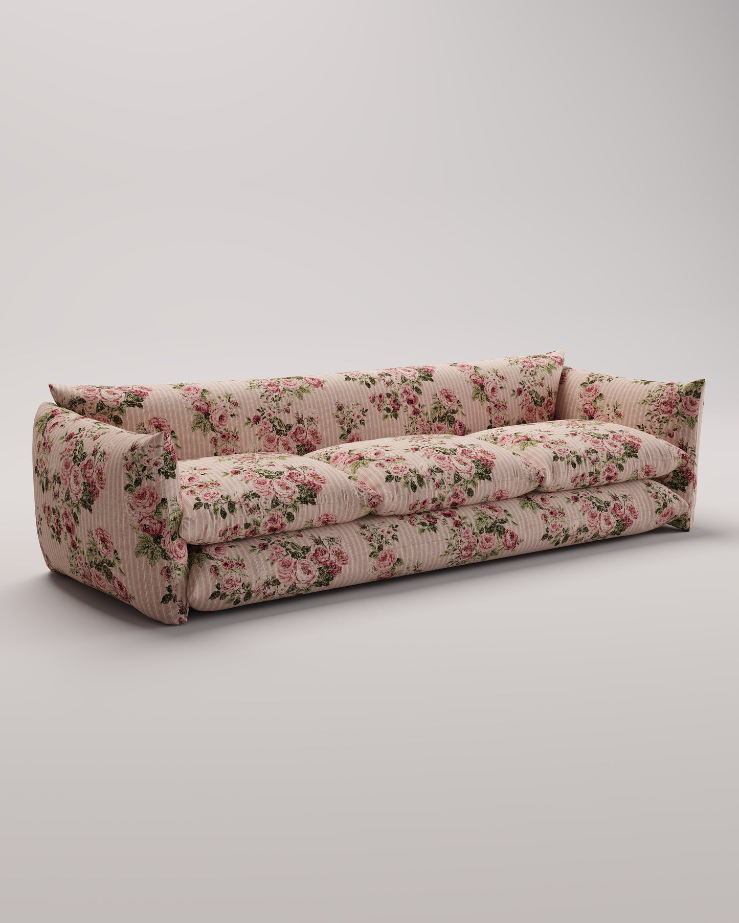 Studio Sofa in Reverse Ticking Rose