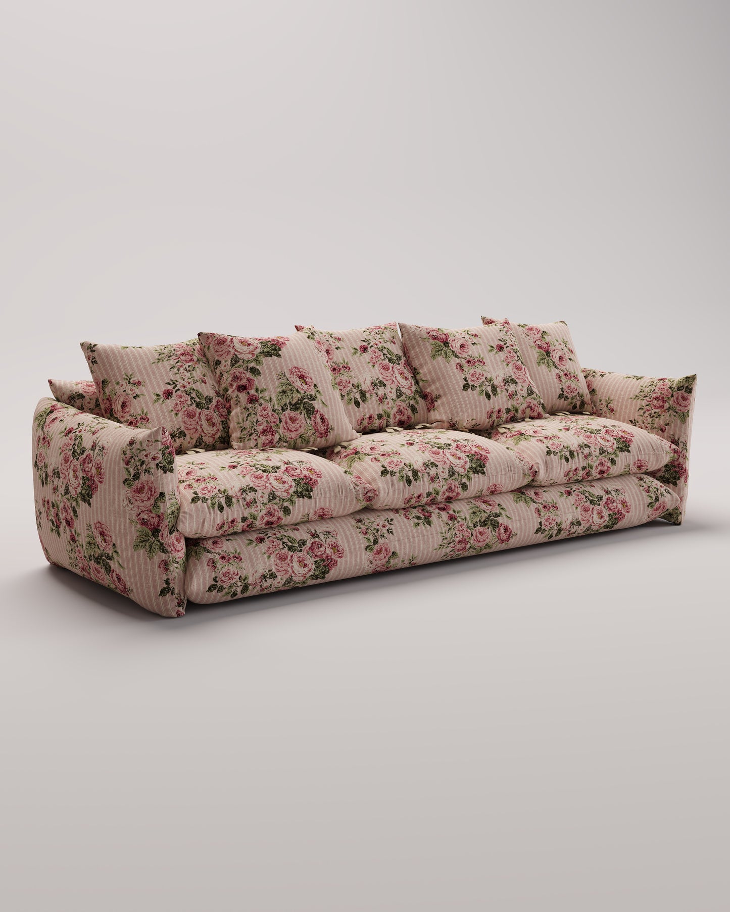 Studio Sofa in Reverse Ticking Rose