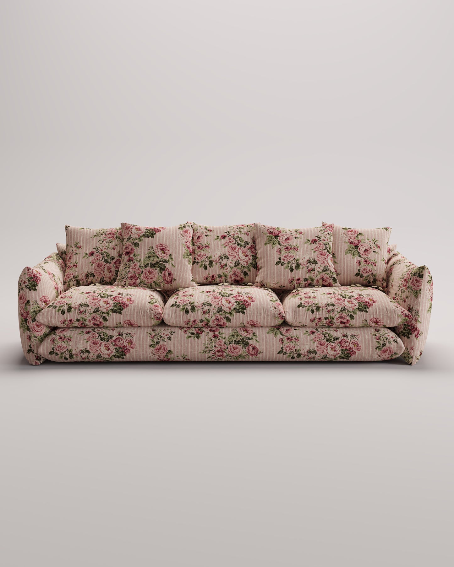 Studio Sofa in Reverse Ticking Rose
