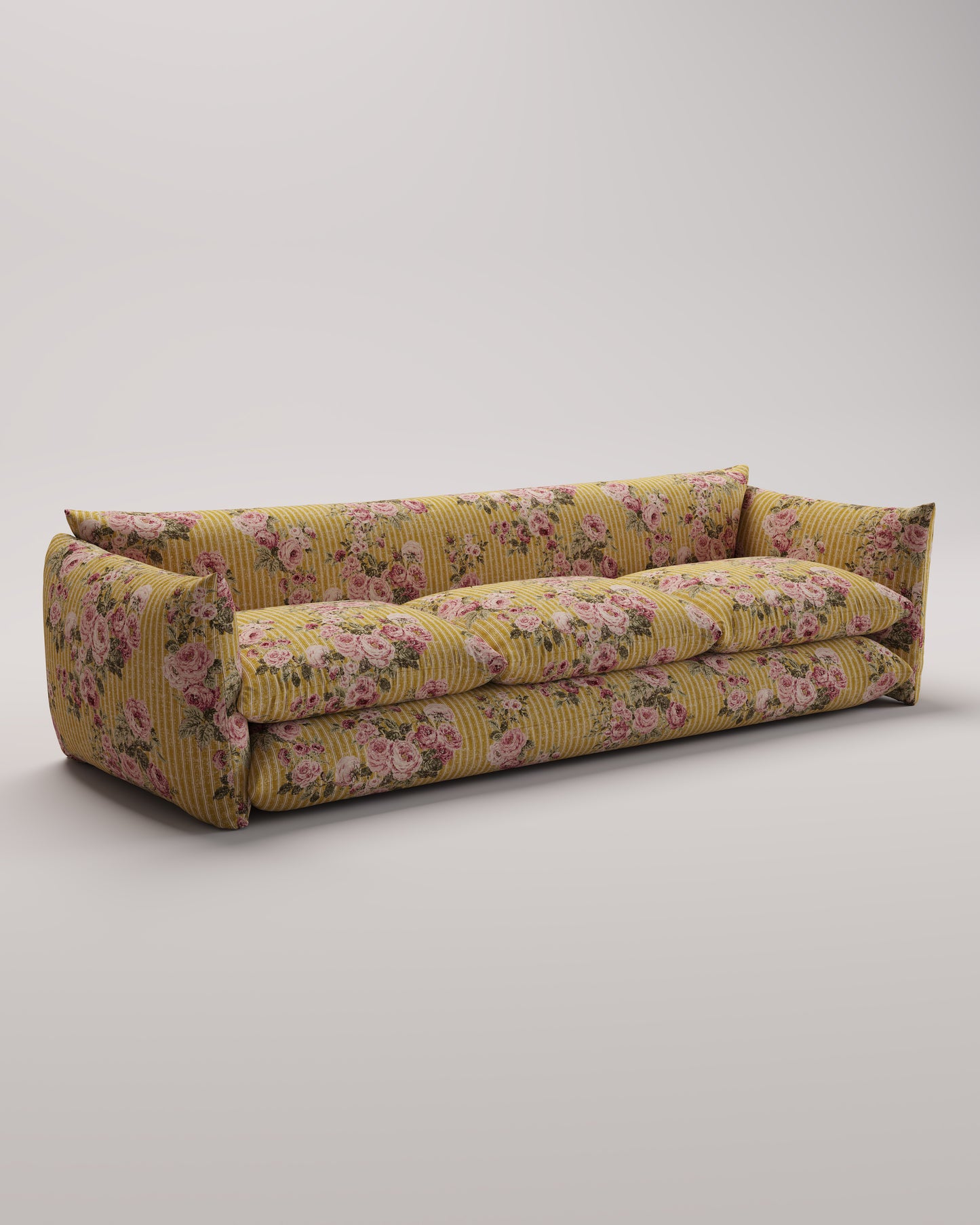 Studio Sofa in Reverse Ticking Rose