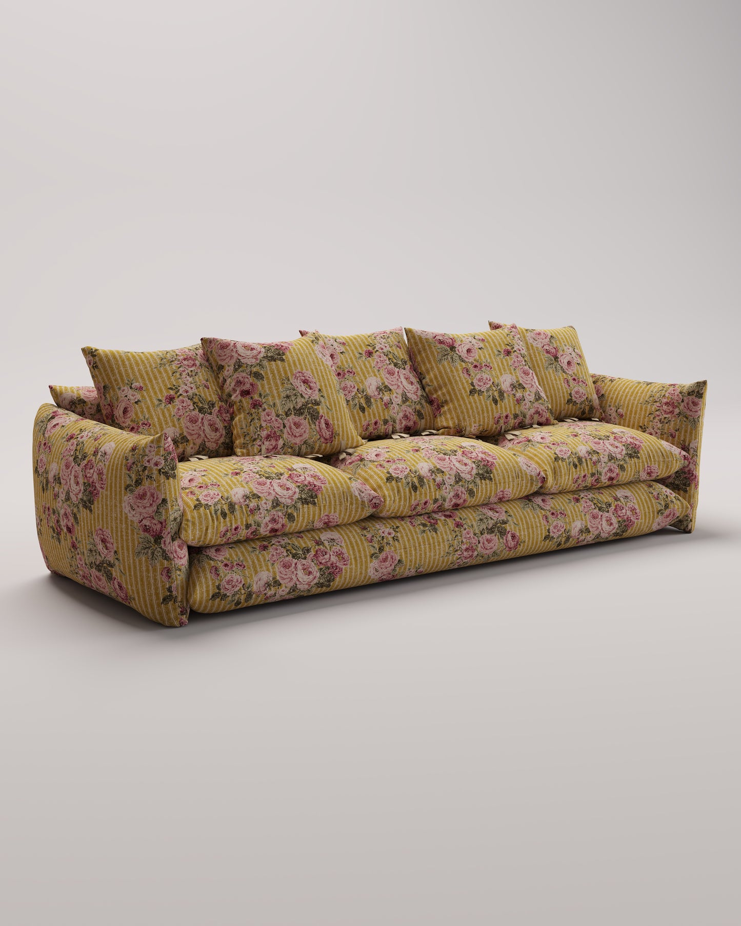 Studio Sofa in Reverse Ticking Rose