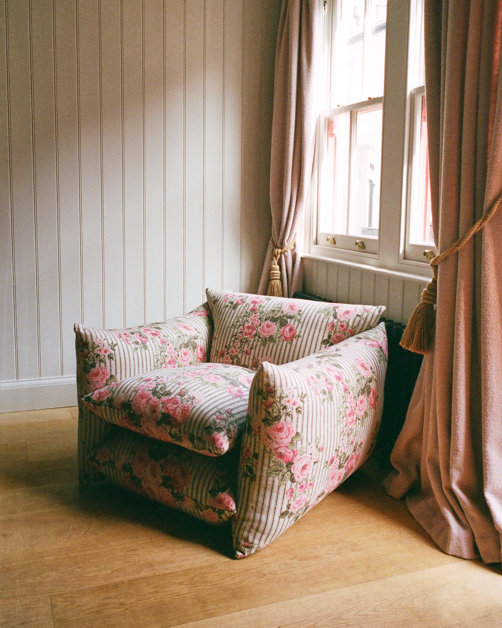 Studio Chair in Ticking Rose, Original