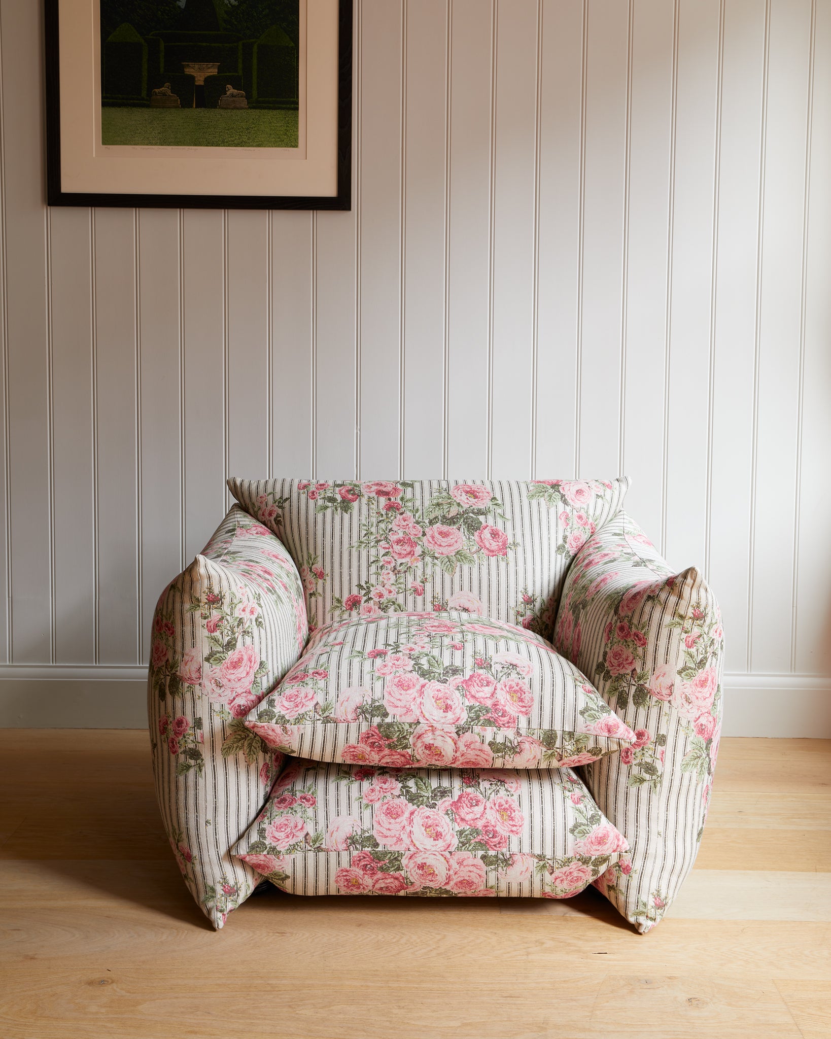 Studio Chair in Ticking Rose, Original