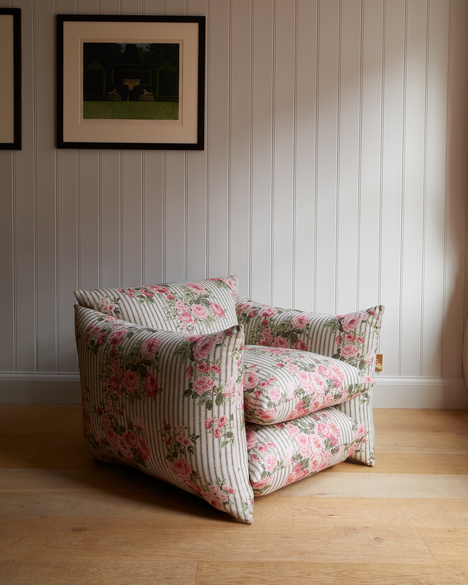 Studio Chair in Ticking Rose, Original