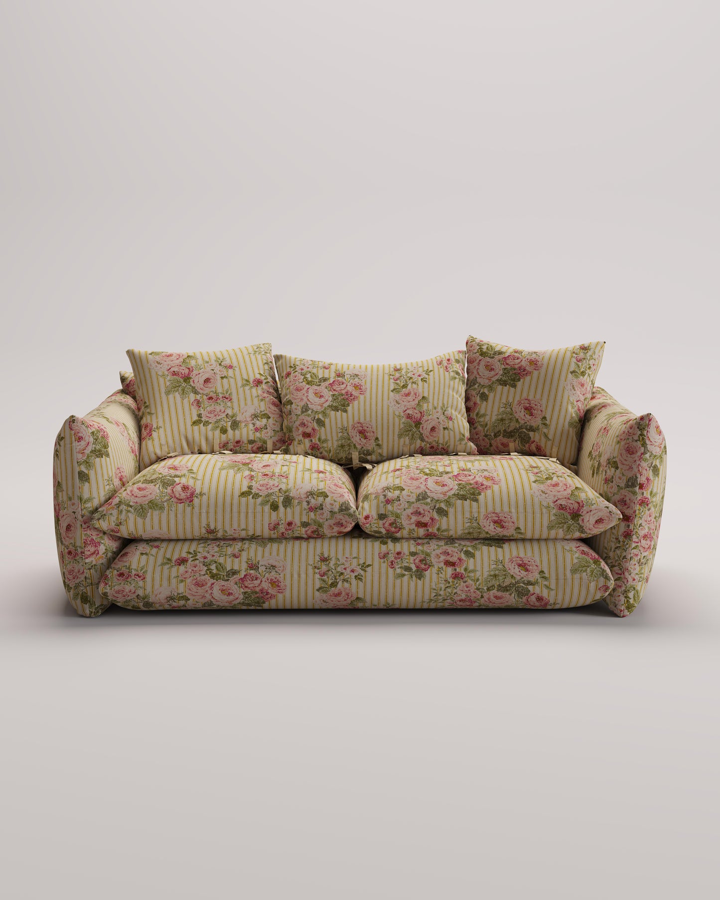 Studio Sofa in Ticking Rose